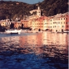 Portofino e il suo battello bianco - 2000, cm. 120x120