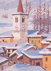 'Il camapnile e la neve' 2005, cm. 50x70