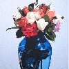 'Le rose nel vaso blu' 2004, cm. 100x100