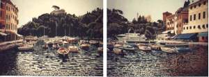 'Portofino dalla piazzetta' 1995, cm. 80x60